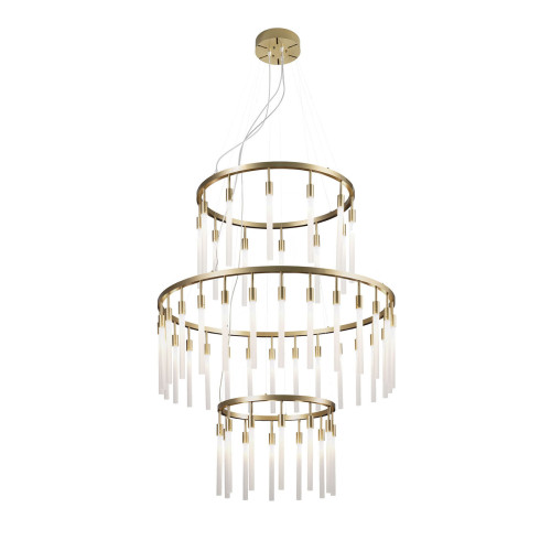 Contemporary White Glass 52-lights Chandelier