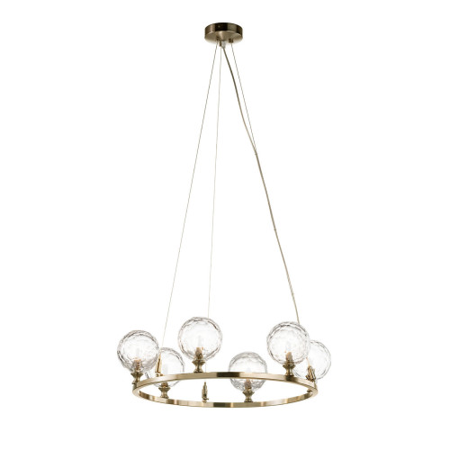 Crystal Ball Gold 6-Light Chandelier