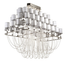 Oversized Metal and Crystal Chandelier
