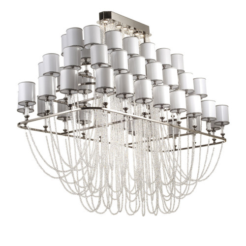 Oversized Metal and Crystal Chandelier