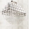 Oversized Metal and Crystal Chandelier