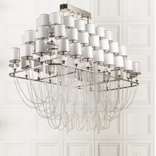 Oversized Metal and Crystal Chandelier