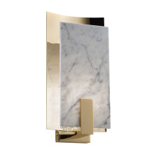 Carrara Marble and Brass Sconce
