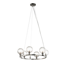 Crystal Ball Nickel 6-Light Chandelier