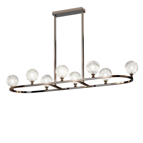 Crystal Ball Rectangular 8-Light Chandelier