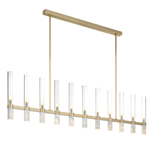 Carrara Marble Rectangular 11-Light Chandelier