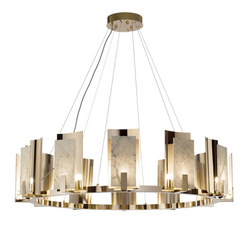 Carrara Marble Round 12-Light Chandelier