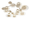 Crystal Hammered Metal 10-lights Ceiling Lamp