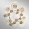 Crystal Hammered Metal 10-lights Ceiling Lamp