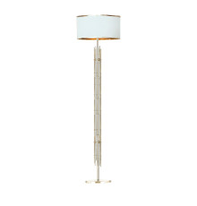 Bamboo Transparent Glass & Brass Floor Lamp