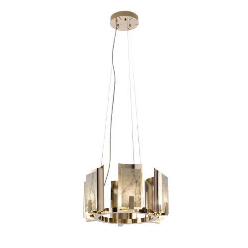Carrara Marble Round 6-Light Chandelier