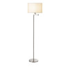 Stylo Silver Metal With White Fabric Lampshade Floor Lamp