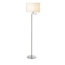Stylo Silver Metal With White Fabric Lampshade Floor Lamp
