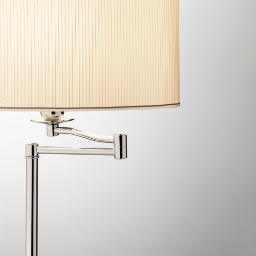 Stylo Silver Metal With White Fabric Lampshade Floor Lamp