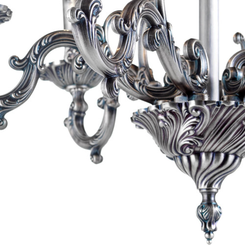 Bird 6-Light Blue-Silvery Chandelier