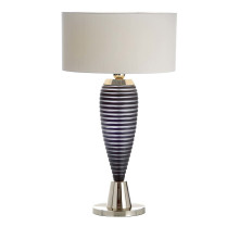 Black Striped Table Lamp
