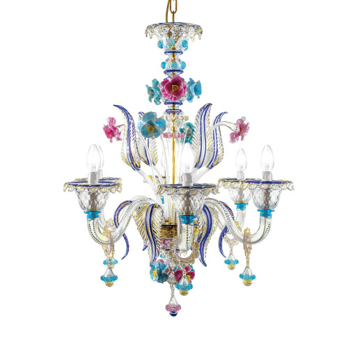 Blooming 6-Light Multicolor Chandelier