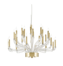 Brass and Venetian Glass Chandelier