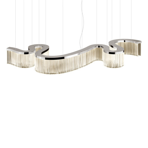 Snake 23-Light Silvery Chandelier #3