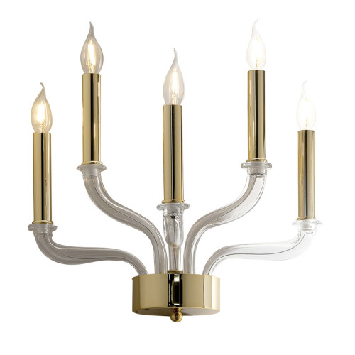 Brass and Venetian Glass Sconce