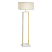 Bridge Carrara Marble and Brass Floor Lamp