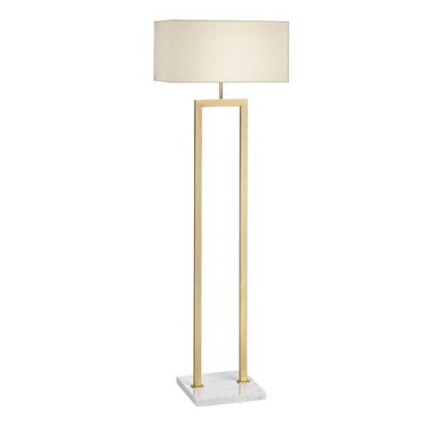 Bridge Carrara Marble and Brass Floor Lamp