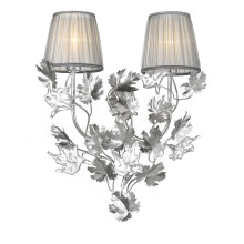 Vine Leaves 2-Light Silvery Wall Lamp