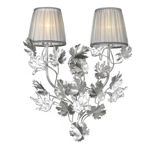 Vine Leaves 2-Light Silvery Wall Lamp