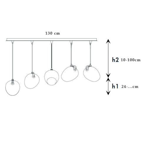 Nuce 5-Light 4011 S Comp.C Pendants & Suspension Lights