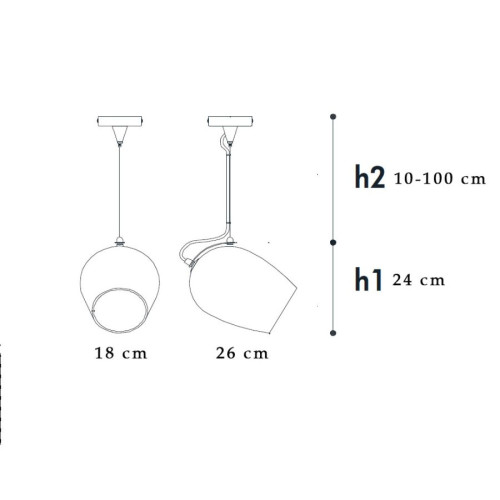 Nuce with tilting system 1-Light 4011 S Pendants & Suspension Lights