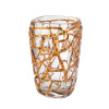 Magnitude large vase with pink gold leaves  10862800