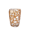 Magnitude large vase with pink gold leaves  10862800