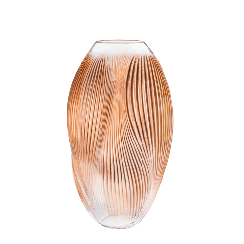 Alizé XXL Vase with pink gold leaves  10862500