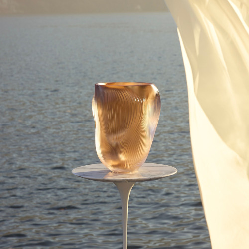 Alizé Large Vase with pink gold leaves  10856600