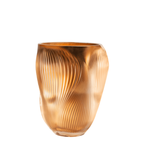 Alizé Large Vase with pink gold leaves  10856600