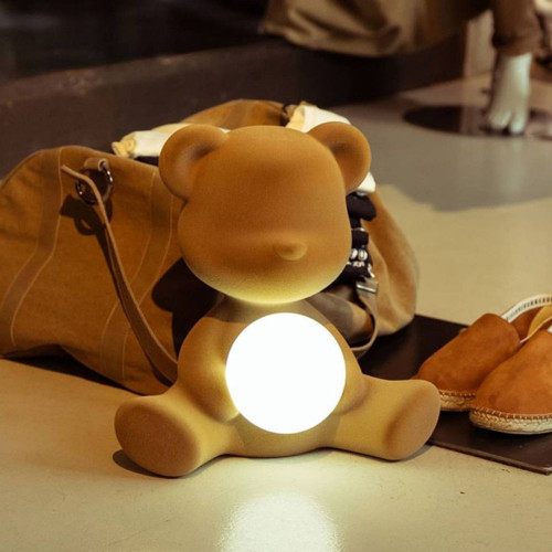 Teddy Girl Velvet battery table lamp