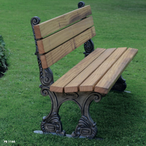 Robers Park bench in cast aluminium with hardwood PB 1144