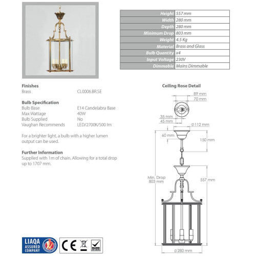 Huntingdon Round Lantern by Vaughan