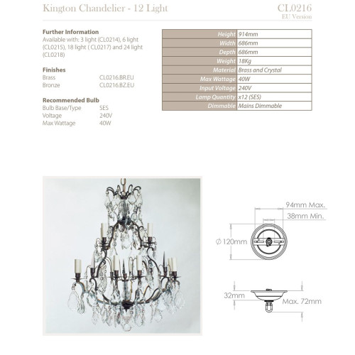 Kington Chandelier by Vaughan