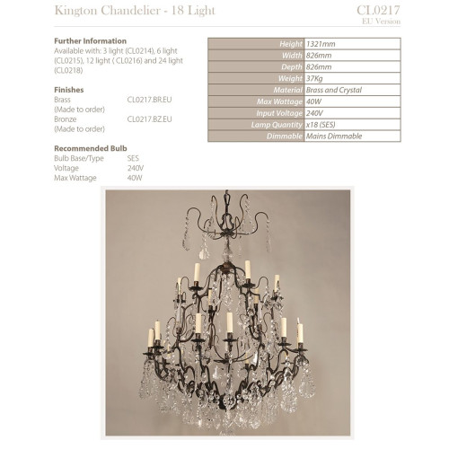 Kington Chandelier by Vaughan