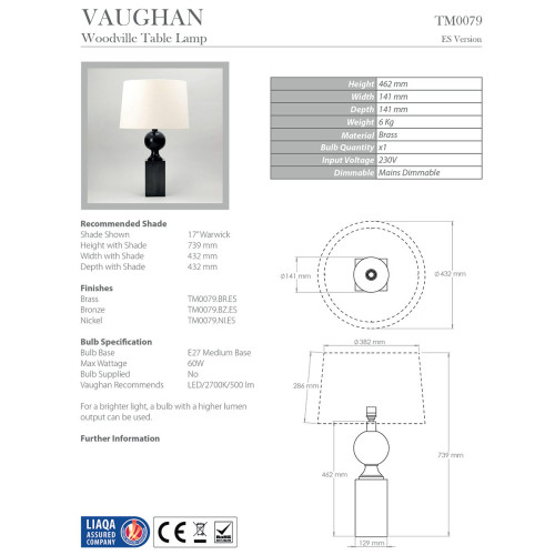 Woodville Table Lamp TM0079
